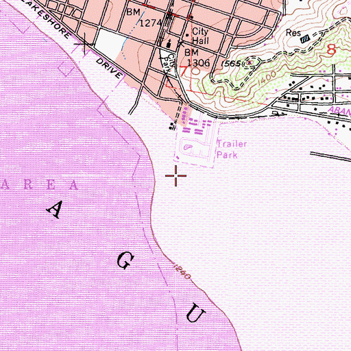 Topographic Map of Lakepoint Park, CA