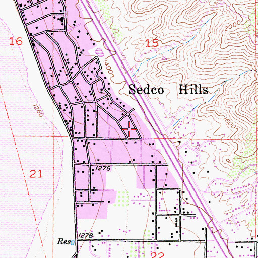 Topographic Map of First Southern Baptist Church, CA