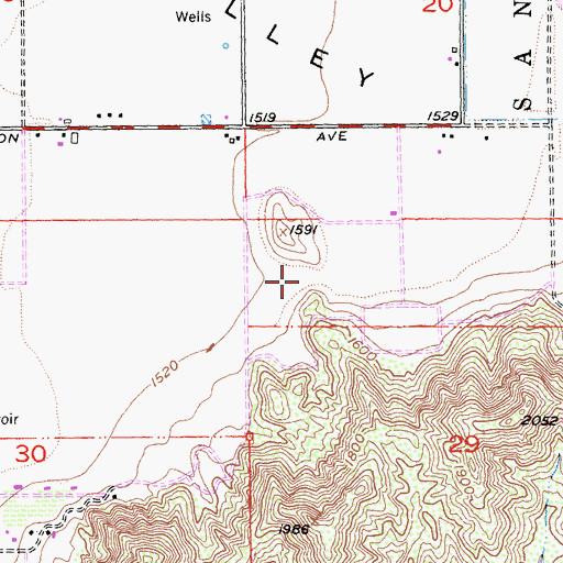 Topographic Map of Southwest Park, CA