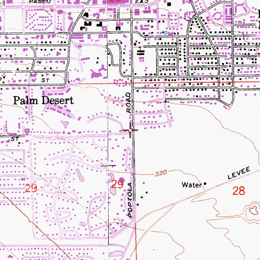 Topographic Map of Religious Science Church of the Desert, CA