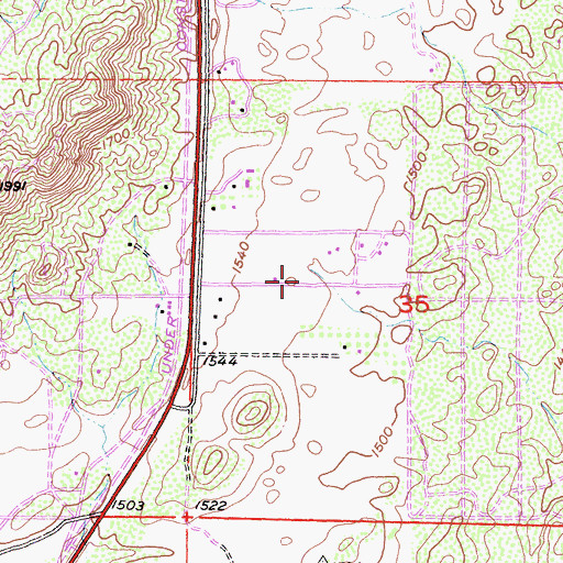 Topographic Map of Antelope Hills, CA