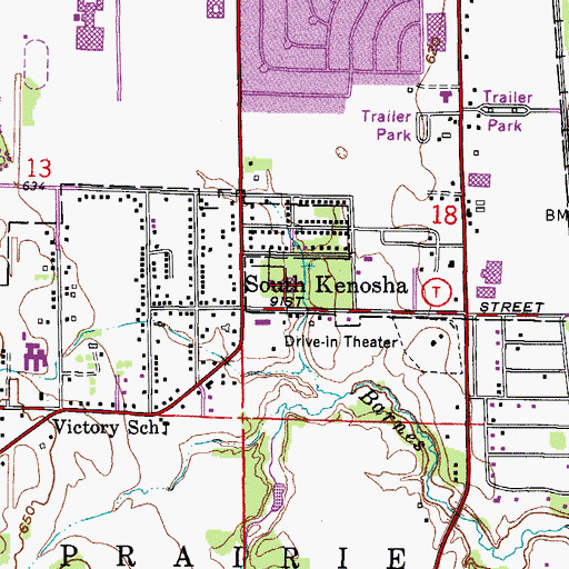 Topographic Map of Saint Therese Elementary School, WI