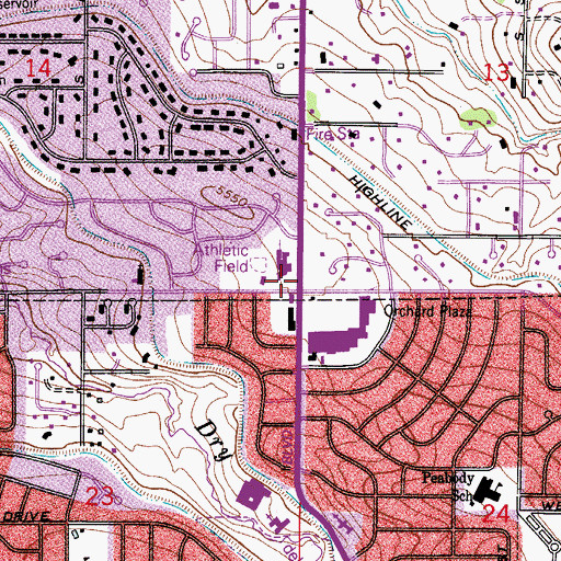 Topographic Map of Curtis School (historical), CO