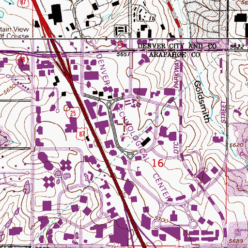 Topographic Map of Denver Technological Center, CO