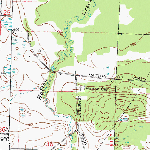 Topographic Map of Hatton (historical), WI