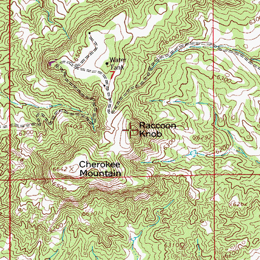 Topographic Map of Racoon Knob, CO
