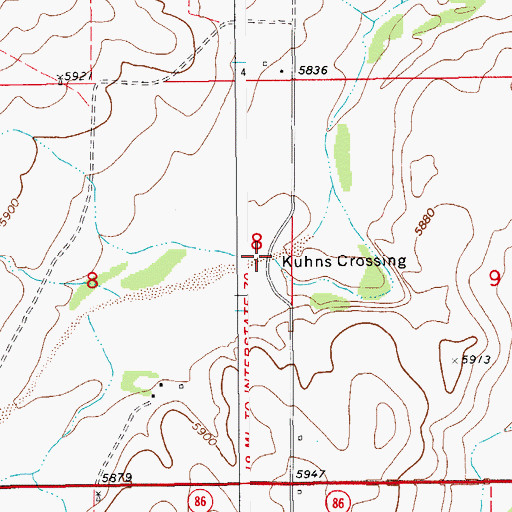 Topographic Map of Kuhns Crossing, CO