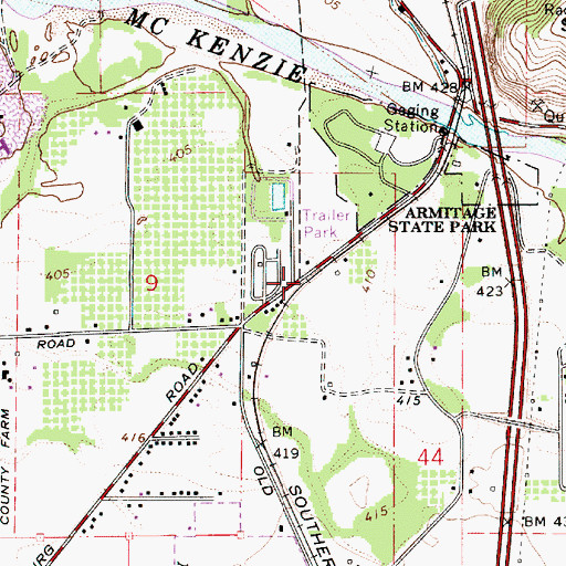 Topographic Map of Armitage (historical), OR