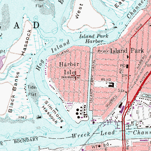 Topographic Map of North Lynbrook, NY