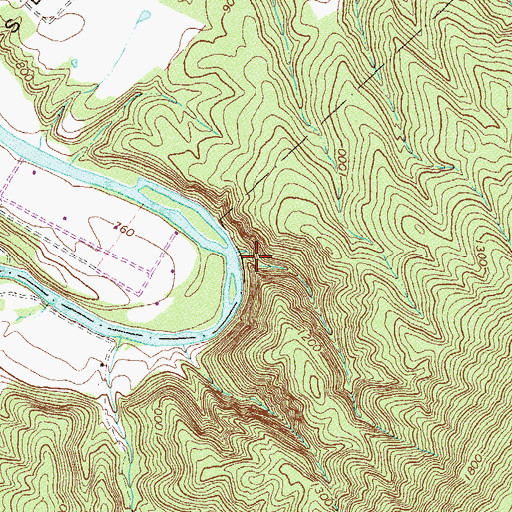 Topographic Map of Forty Foot Gully, VA