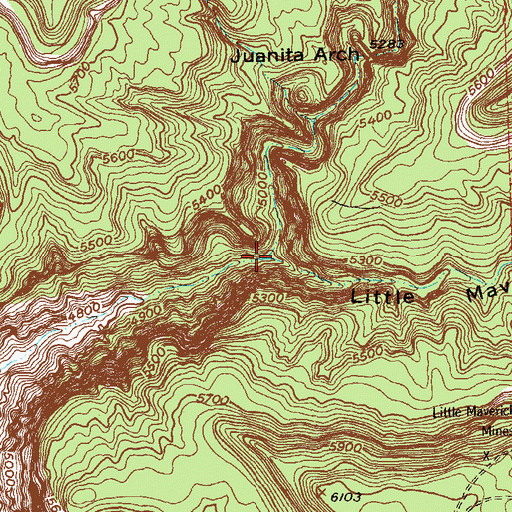 Topographic Map of Little Maverick Canyon, CO