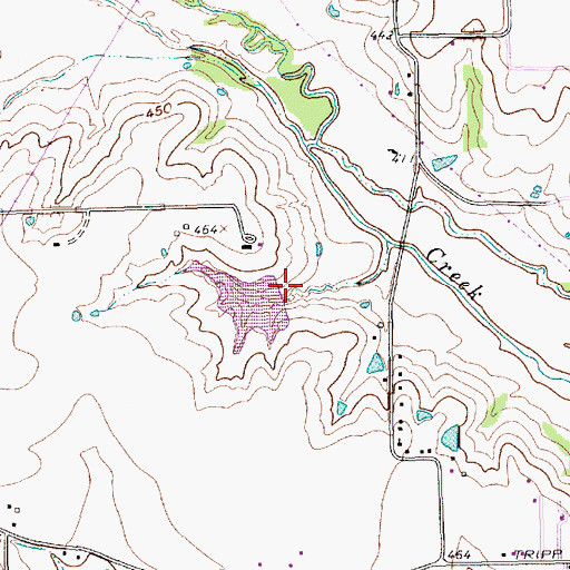 Topographic Map of Mathew Lake, TX