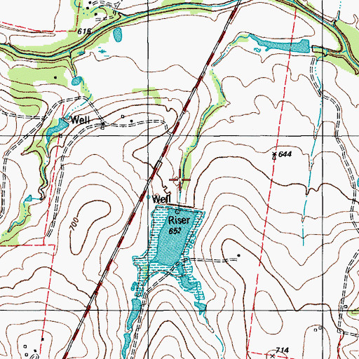 Topographic Map of Soil Conservation Service Site 20 Reservoir, TX