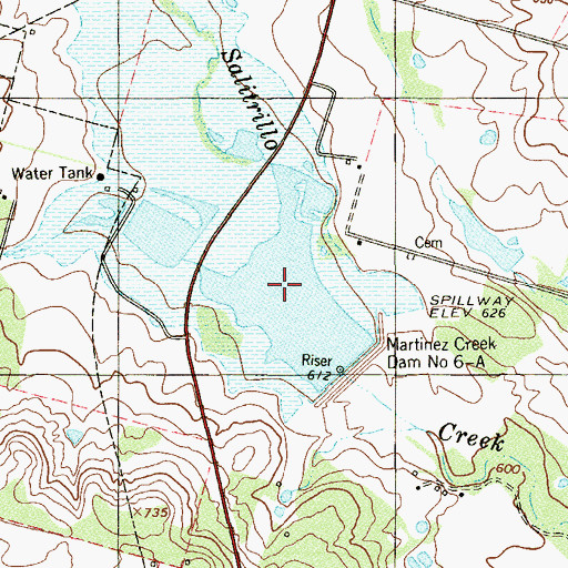 Topographic Map of Soil Conservation Service Site 6-A Reservoir, TX