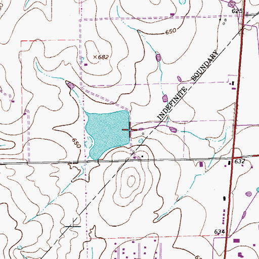 Topographic Map of Webster Lake Dam, TX