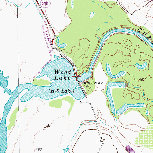 Topographic Map of H-5 Lake, TX