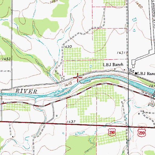 Topographic Map of Lyndon B Johnson State Park Dam, TX