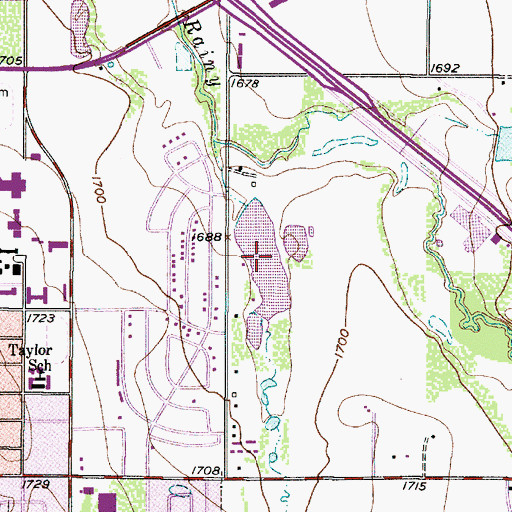 Topographic Map of Woodrow Griffith Lake, TX