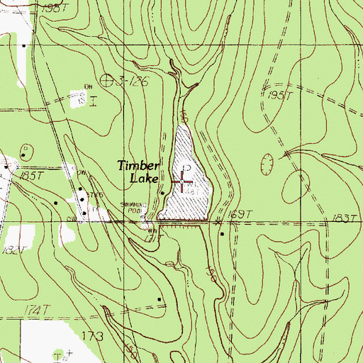 Topographic Map of Drakes Branch Lake, TX
