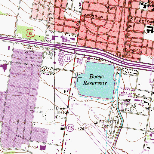 Topographic Map of Boeye Levee, TX