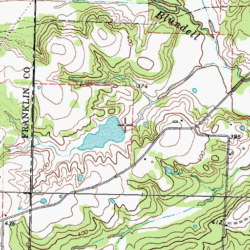 Topographic Map of Davis Newsom Lake, TX