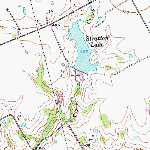 Topographic Map of Patterson Dam, TX