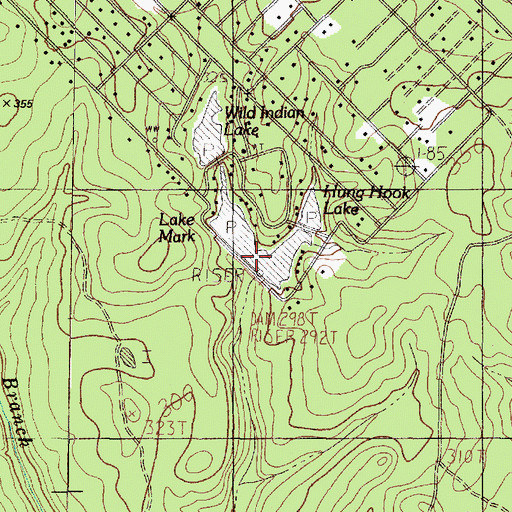 Topographic Map of Wild Indian Lake, TX