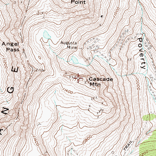 Topographic Map of Cascade Mountain, CO