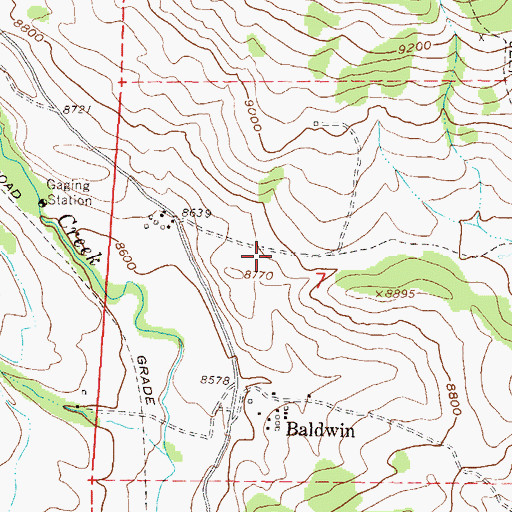 Topographic Map of Baldwin, CO