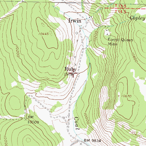 Topographic Map of Ruby, CO