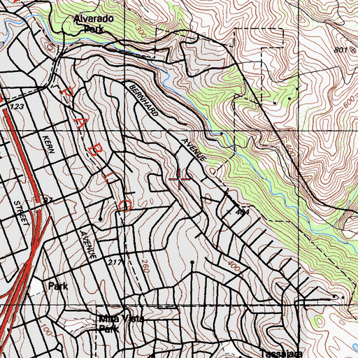 Topographic Map of East Richmond Heights, CA