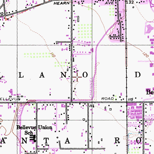 Topographic Map of South Santa Rosa, CA