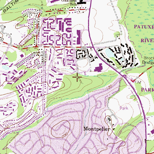 Topographic Map of South Laurel, MD