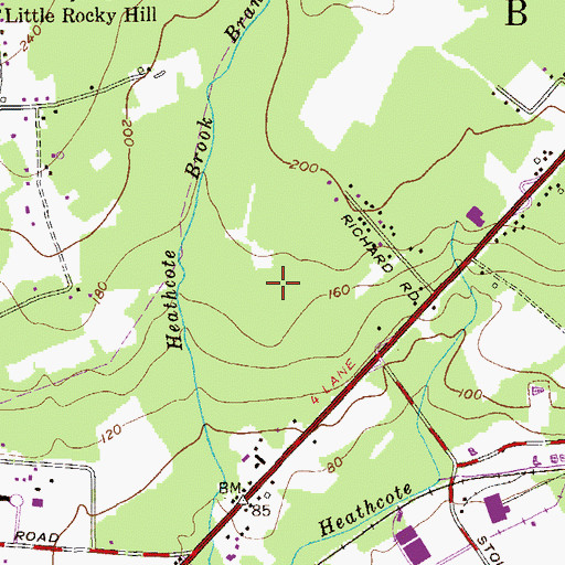 Topographic Map of Heathcote, NJ