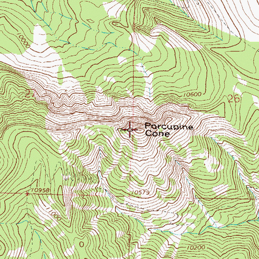Topographic Map of Porcupine Cone, CO
