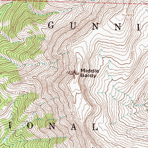 Topographic Map of Middle Baldy, CO