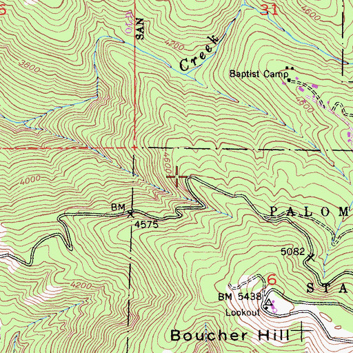 Topographic Map of Lone Fir Point, CA