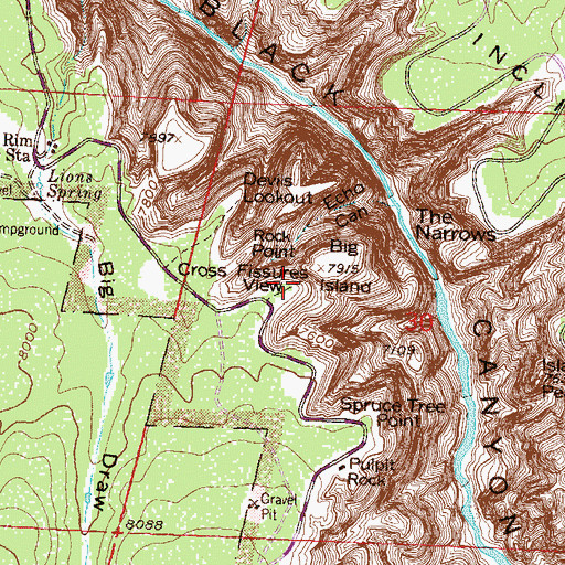 Topographic Map of Cross Fissures View, CO