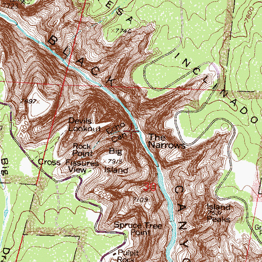 Topographic Map of Echo Canyon, CO