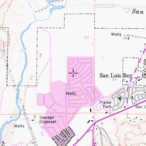 Topographic Map of Rancho San Luis Rey Trailer Park, CA