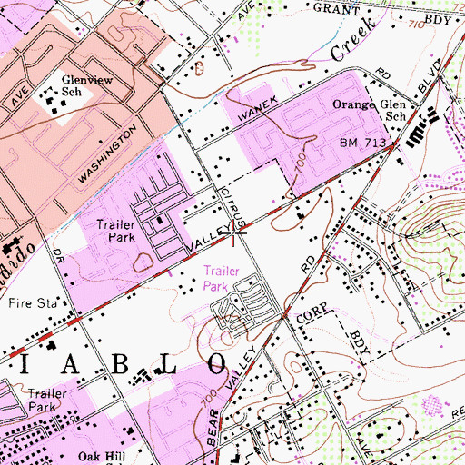 Topographic Map of Ferrara Plaza Shopping Center, CA