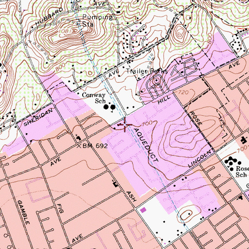 Topographic Map of El Norte Park, CA
