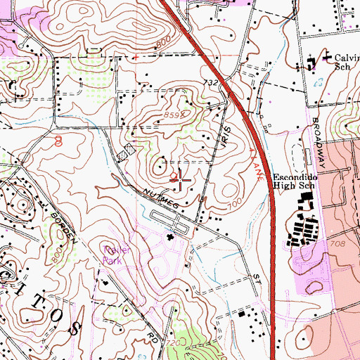 Topographic Map of Rod McLeod Park, CA