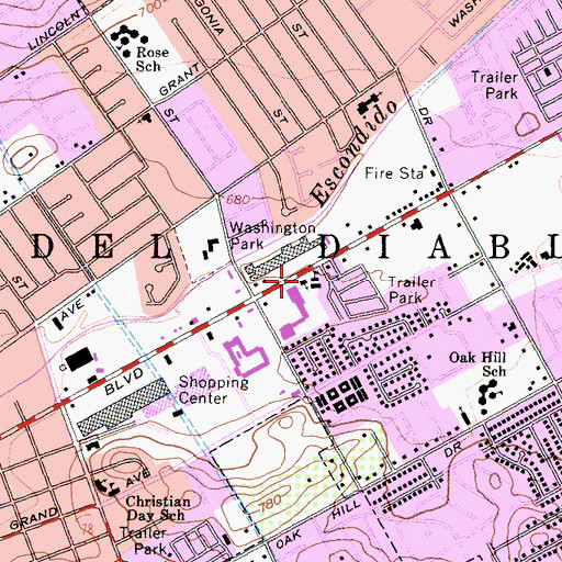 Topographic Map of Calvary Chapel of Escondido, CA