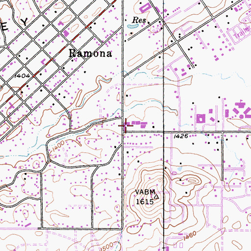 Topographic Map of Hanson Lane Elementary School, CA