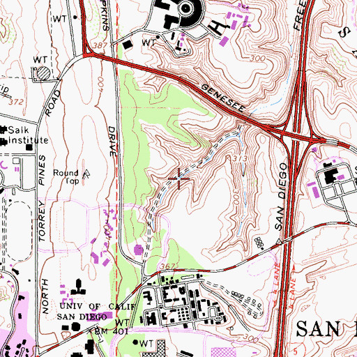 Topographic Map of University of California San Diego Park, CA