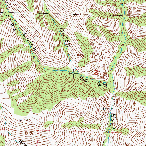 Topographic Map of East Bull Gulch, CO