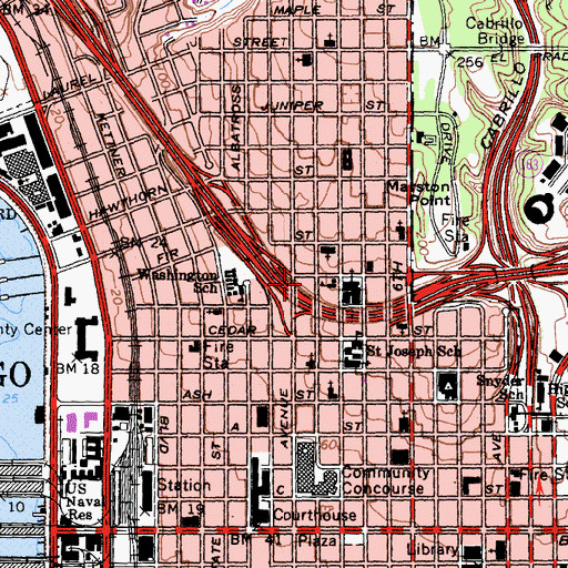 Topographic Map of Elm Building, CA