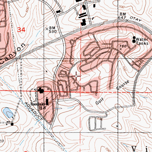 Topographic Map of Eastlake Greens, CA