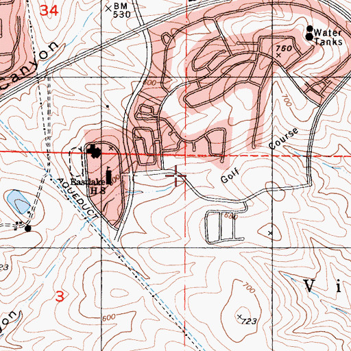 Topographic Map of Eastlake Greens Golf Course, CA